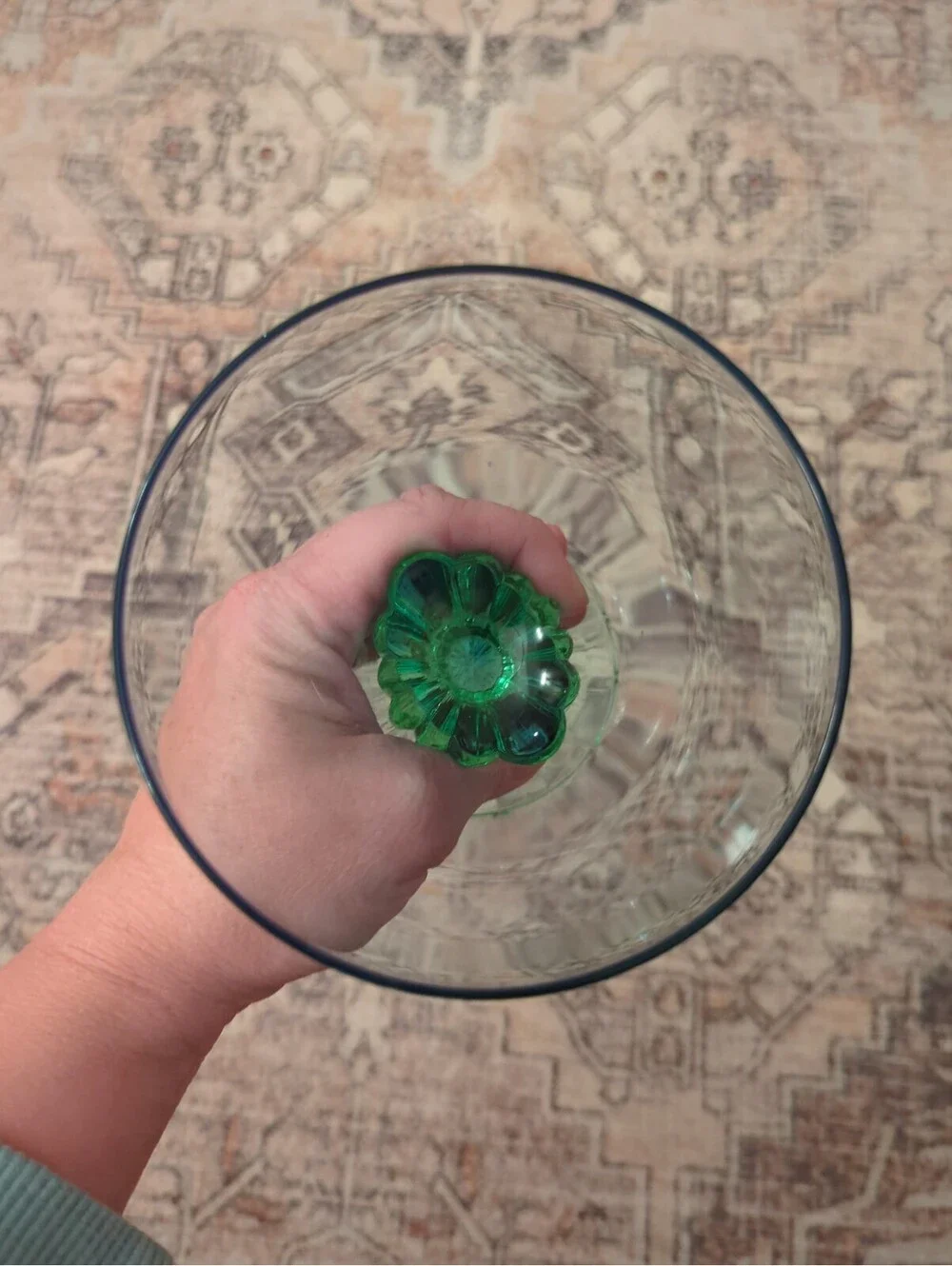 Bormioli Rocco Bahia Blue Green Footed Iced Tea /Water Goblet 7.5” Made In Italy